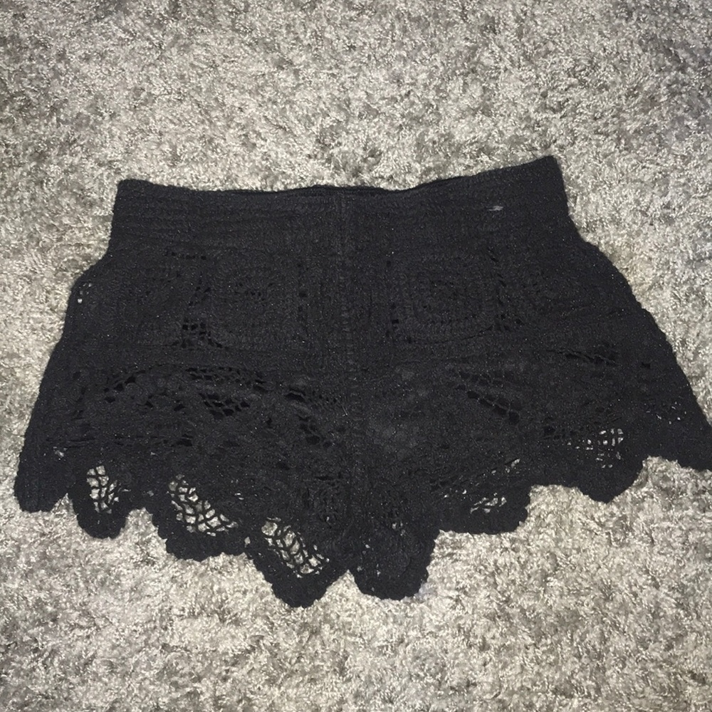 Black lace shorts